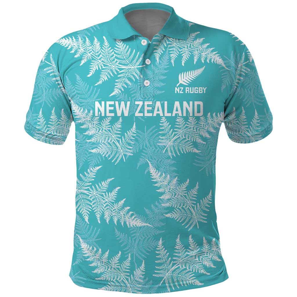 New Zealand Silver Fern Rugby Custom Polo Shirt Go Aotearoa Champions Turquoise Version LT14 Turquoise - Polynesian Pride