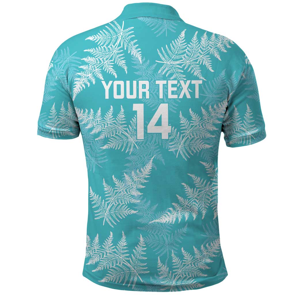New Zealand Silver Fern Rugby Custom Polo Shirt Go Aotearoa Champions Turquoise Version LT14 - Polynesian Pride