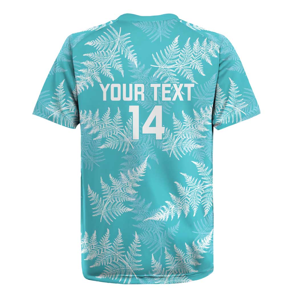 New Zealand Silver Fern Rugby Custom Rugby Jersey Go Aotearoa Champions Turquoise Version - Polynesian Pride