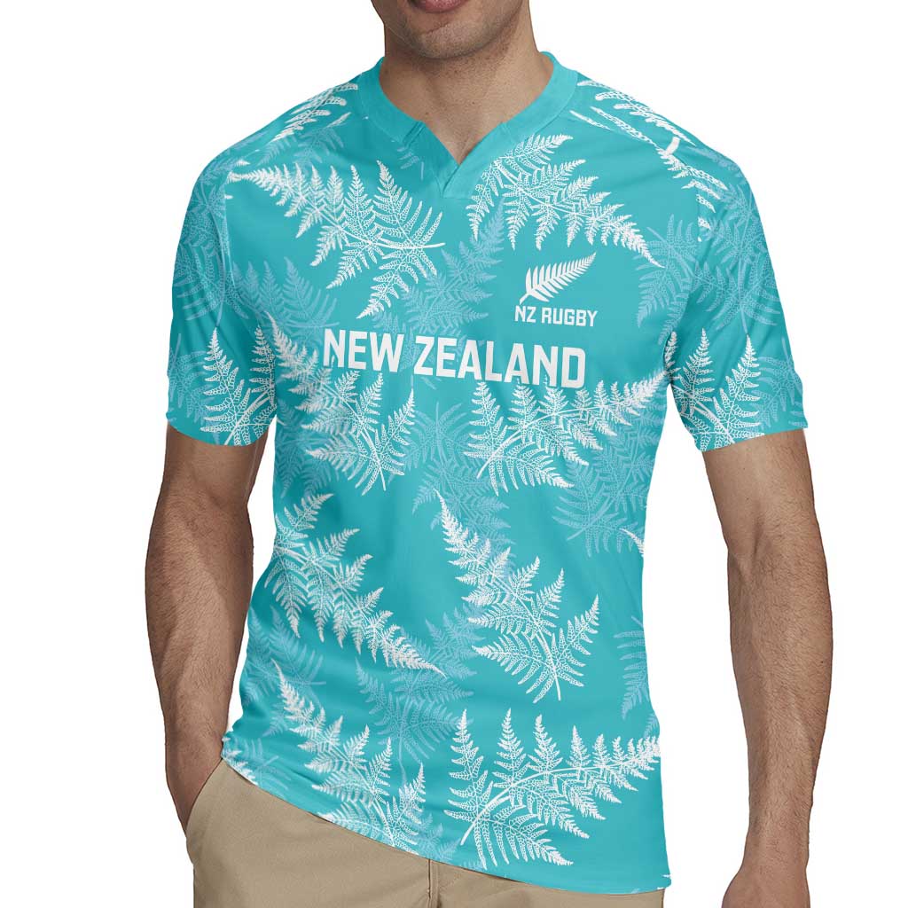 New Zealand Silver Fern Rugby Custom Rugby Jersey Go Aotearoa Champions Turquoise Version - Polynesian Pride