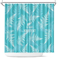 New Zealand Silver Fern Rugby Custom Shower Curtain Go Aotearoa Champions Turquoise Version - Polynesian Pride