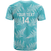 New Zealand Silver Fern Rugby Custom T Shirt Go Aotearoa Champions Turquoise Version - Polynesian Pride
