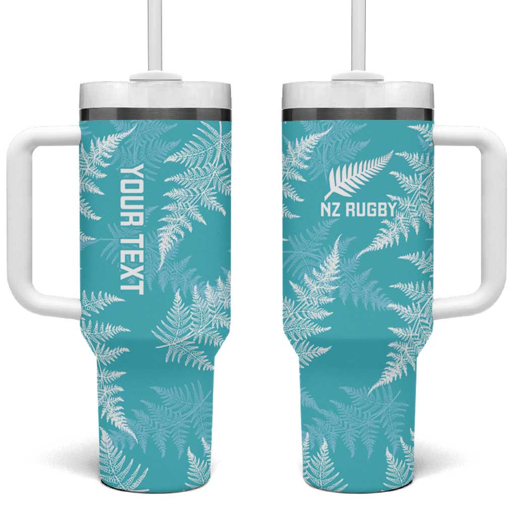 New Zealand Silver Fern Rugby Custom Tumbler With Handle Go Aotearoa Champions Turquoise Version - Polynesian Pride