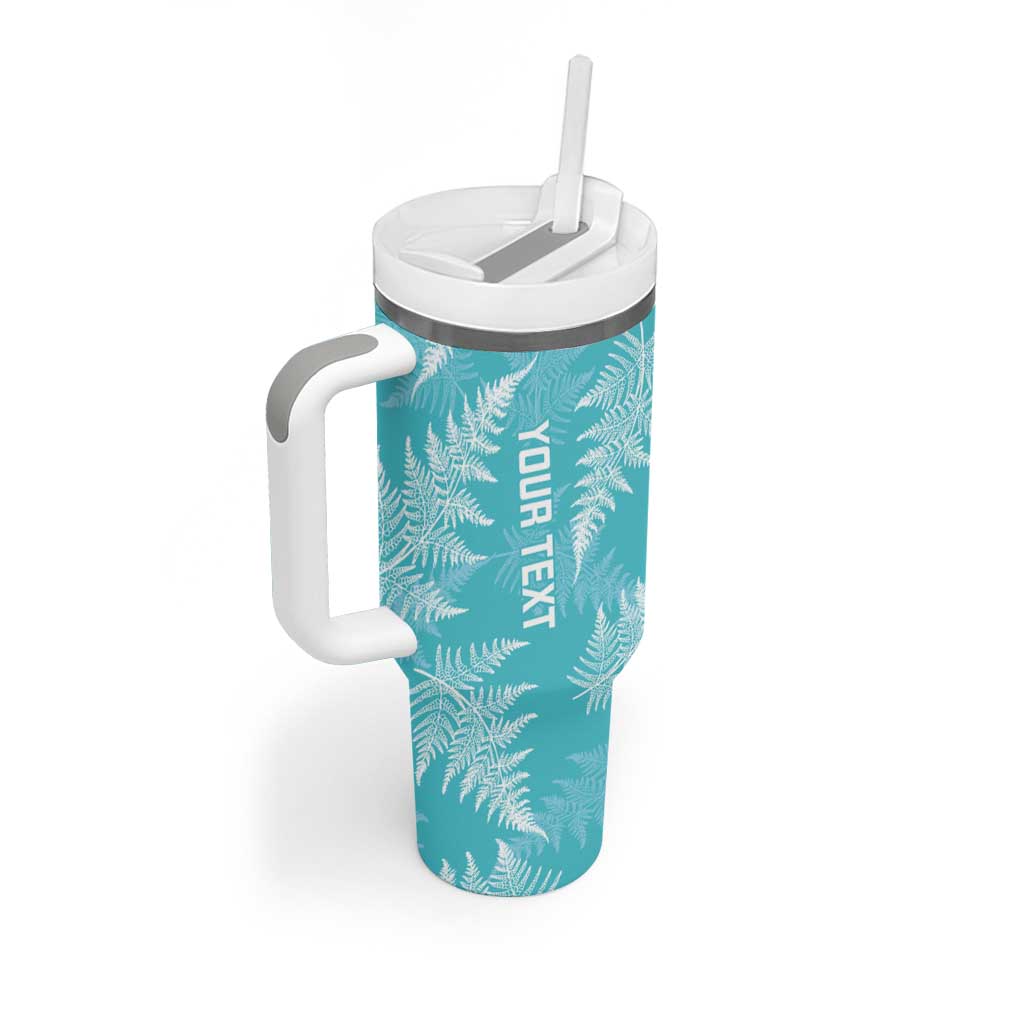 New Zealand Silver Fern Rugby Custom Tumbler With Handle Go Aotearoa Champions Turquoise Version - Polynesian Pride
