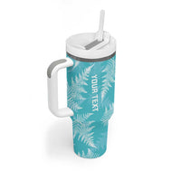 New Zealand Silver Fern Rugby Custom Tumbler With Handle Go Aotearoa Champions Turquoise Version - Polynesian Pride