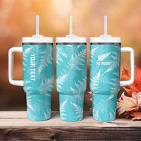 New Zealand Silver Fern Rugby Custom Tumbler With Handle Go Aotearoa Champions Turquoise Version - Polynesian Pride