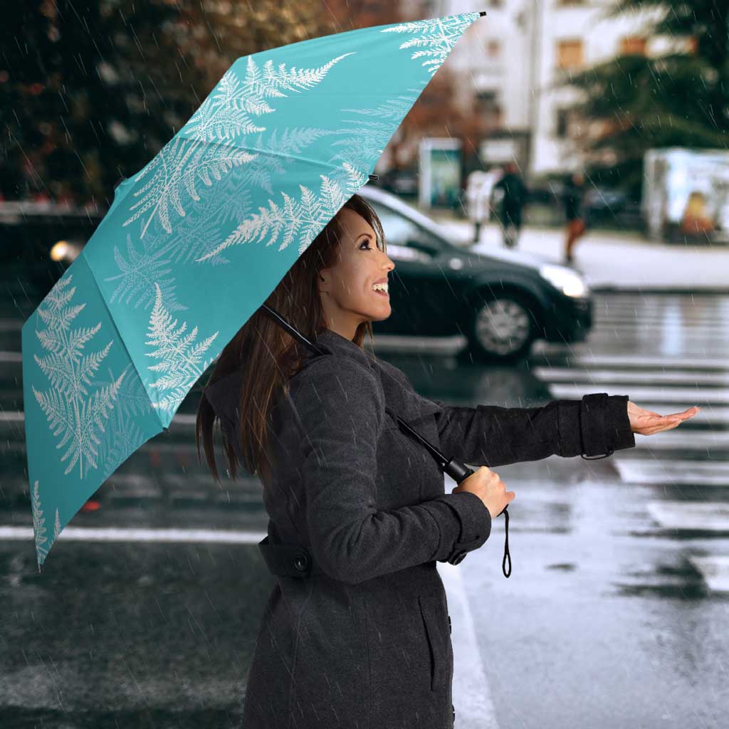 New Zealand Silver Fern Rugby Custom Umbrella Go Aotearoa Champions Turquoise Version - Polynesian Pride