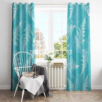 New Zealand Silver Fern Rugby Custom Window Curtain Go Aotearoa Champions Turquoise Version - Polynesian Pride