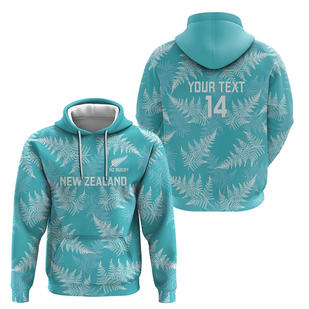 New Zealand Silver Fern Rugby Custom Zip Hoodie Go Aotearoa Champions Turquoise Version LT14 - Polynesian Pride