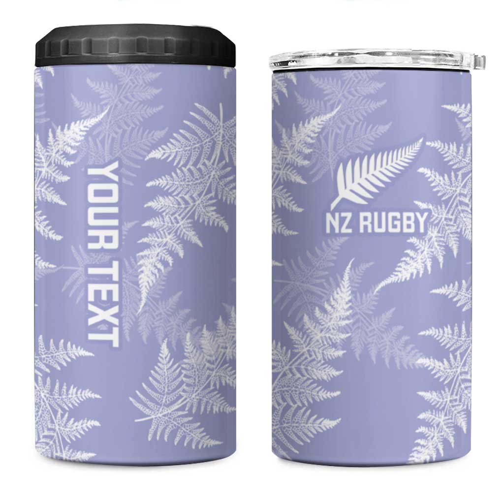 New Zealand Silver Fern Rugby Custom 4 in 1 Can Cooler Tumbler Go Aotearoa Champions Purple Version - Polynesian Pride