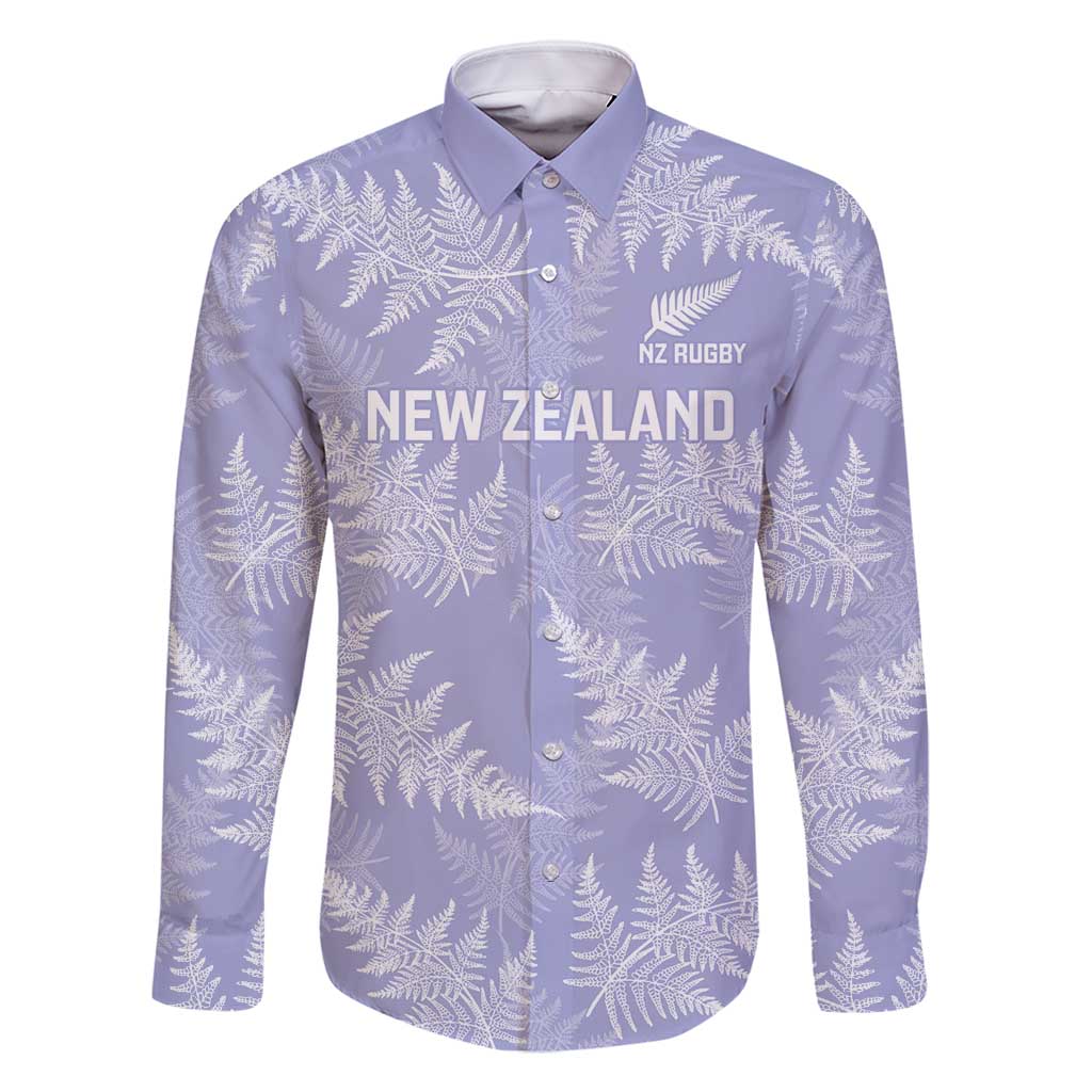 New Zealand Silver Fern Rugby Custom Family Matching Off Shoulder Maxi Dress and Hawaiian Shirt Go Aotearoa Champions Purple Version - Polynesian Pride