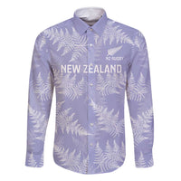 New Zealand Silver Fern Rugby Custom Family Matching Off Shoulder Short Dress and Hawaiian Shirt Go Aotearoa Champions Purple Version - Polynesian Pride