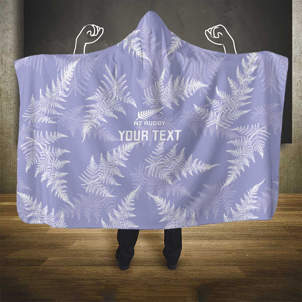 New Zealand Silver Fern Rugby Custom Hooded Blanket Go Aotearoa Champions Purple Version - Polynesian Pride