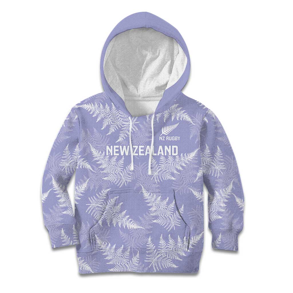 New Zealand Silver Fern Rugby Custom Kid Hoodie Go Aotearoa Champions Purple Version - Polynesian Pride