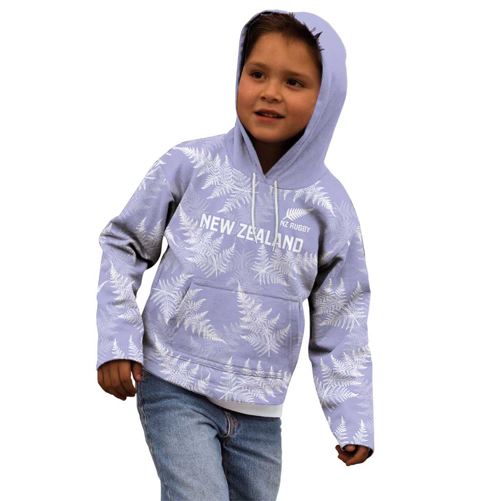 New Zealand Silver Fern Rugby Custom Kid Hoodie Go Aotearoa Champions Purple Version - Polynesian Pride