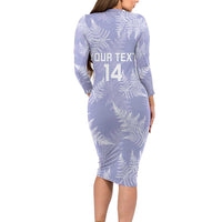 New Zealand Silver Fern Rugby Custom Long Sleeve Bodycon Dress Go Aotearoa Champions Purple Version - Polynesian Pride