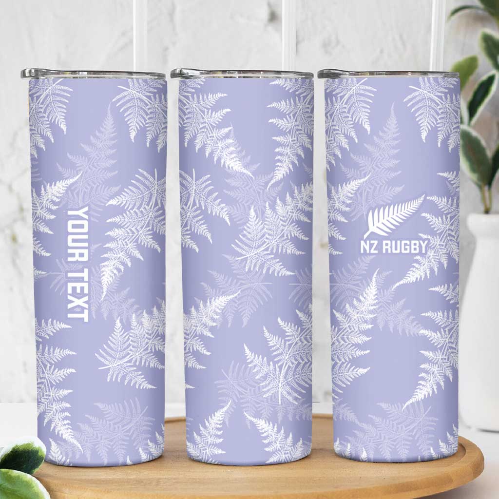 New Zealand Silver Fern Rugby Custom Skinny Tumbler Go Aotearoa Champions Purple Version - Polynesian Pride
