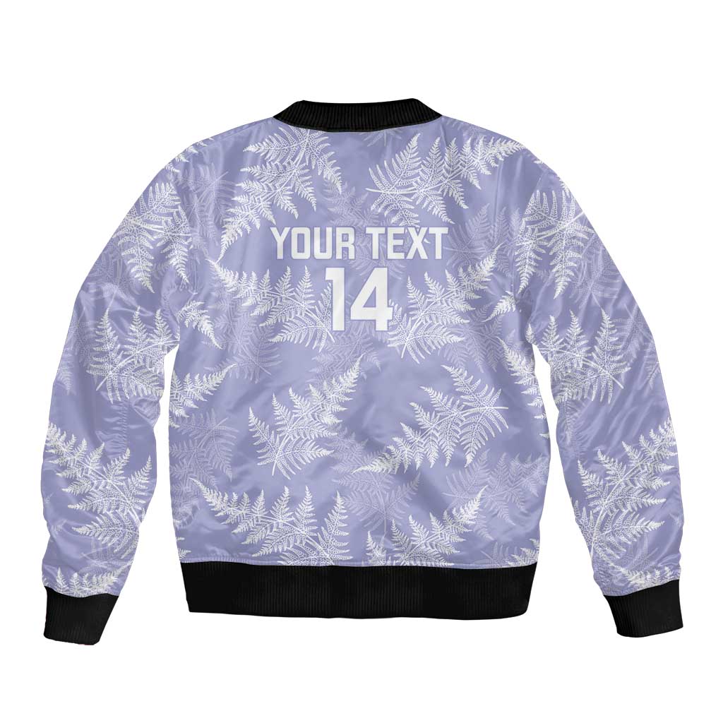 New Zealand Silver Fern Rugby Custom Sleeve Zip Bomber Jacket Go Aotearoa Champions Purple Version LT14 - Polynesian Pride