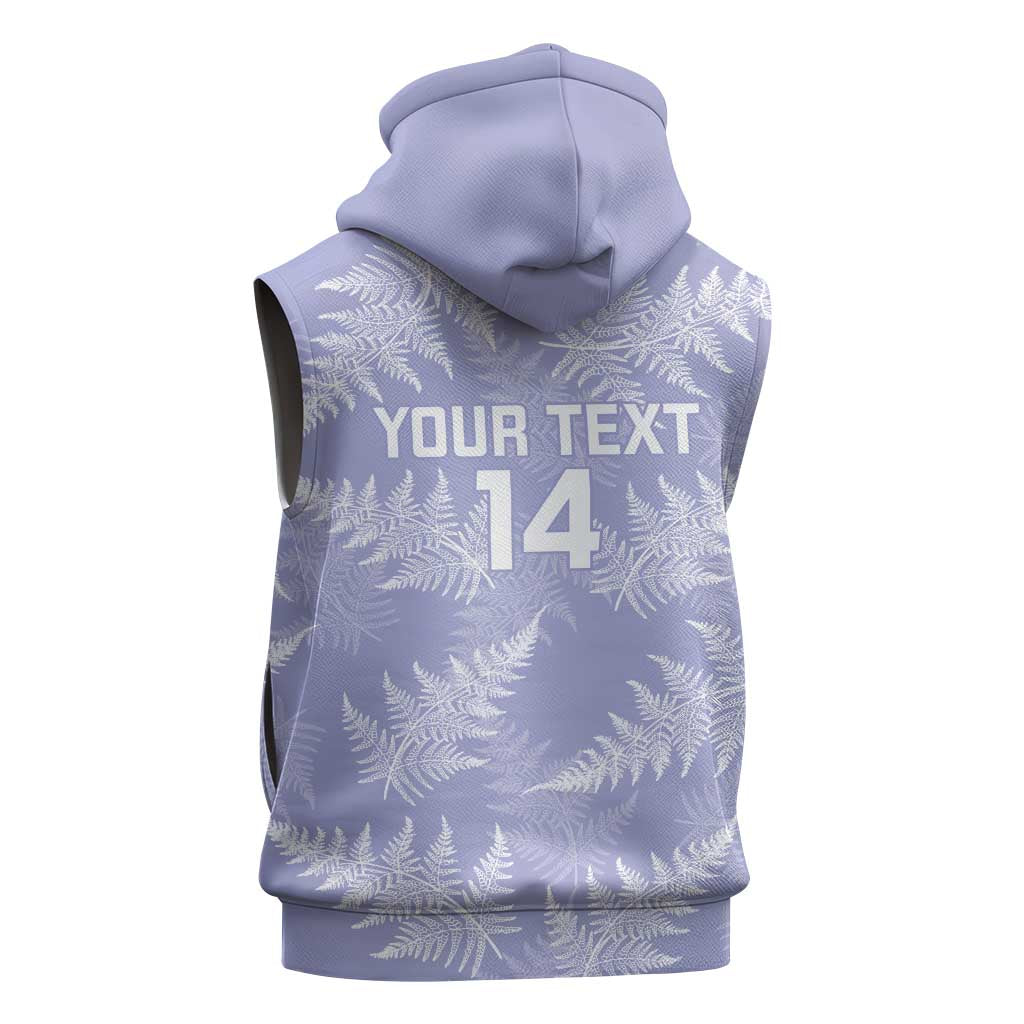 New Zealand Silver Fern Rugby Custom Sleeveless Zip Hoodie Go Aotearoa Champions Purple Version - Polynesian Pride