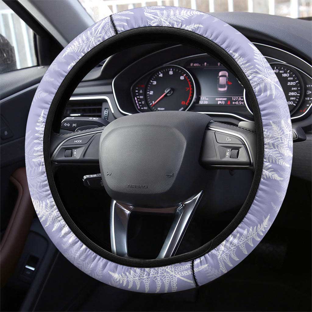 New Zealand Silver Fern Rugby Steering Wheel Cover Go Aotearoa Champions Purple Version - Polynesian Pride