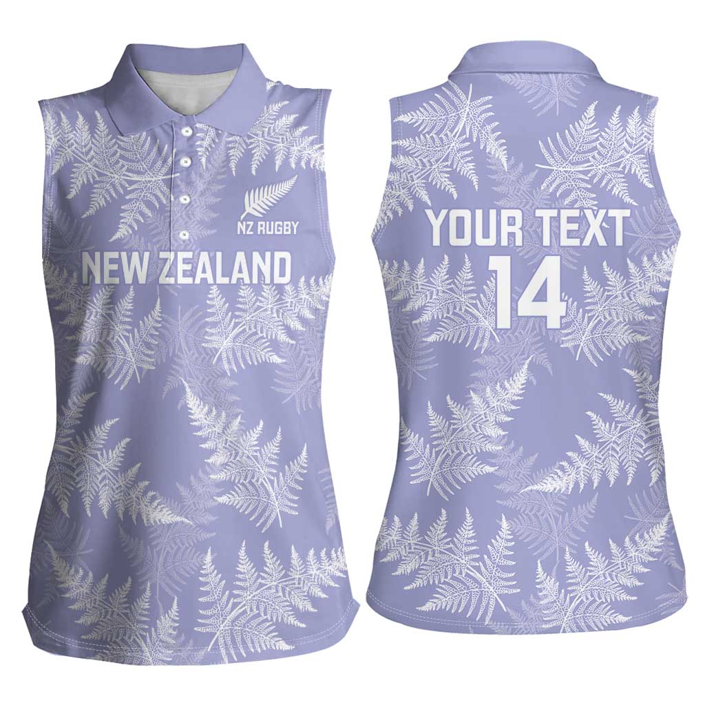 New Zealand Silver Fern Rugby Custom Women Sleeveless Polo Shirt Go Aotearoa Champions Purple Version LT14 - Polynesian Pride