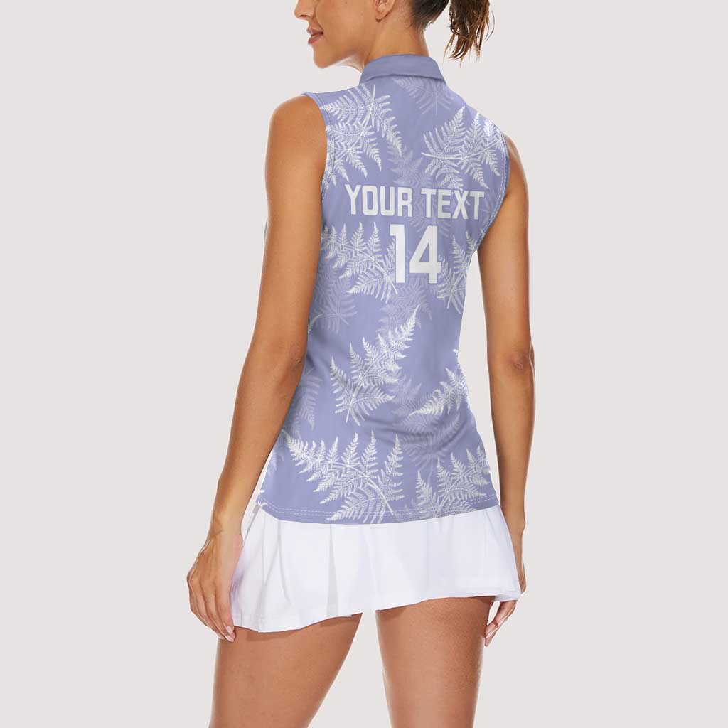 New Zealand Silver Fern Rugby Custom Women Sleeveless Polo Shirt Go Aotearoa Champions Purple Version LT14 - Polynesian Pride