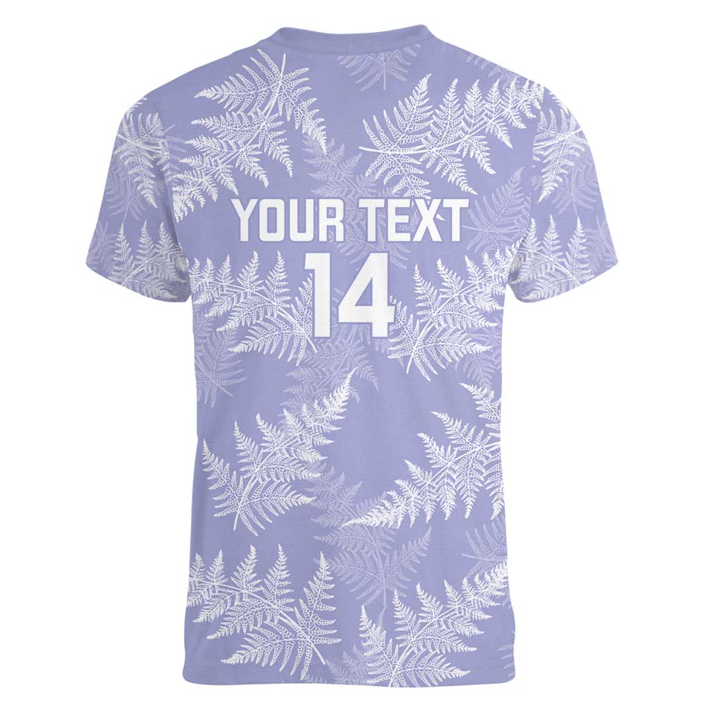 New Zealand Silver Fern Rugby Custom Women V-Neck T-Shirt Go Aotearoa Champions Purple Version - Polynesian Pride