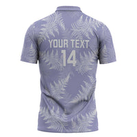 New Zealand Silver Fern Rugby Custom Zipper Polo Shirt Go Aotearoa Champions Purple Version - Polynesian Pride