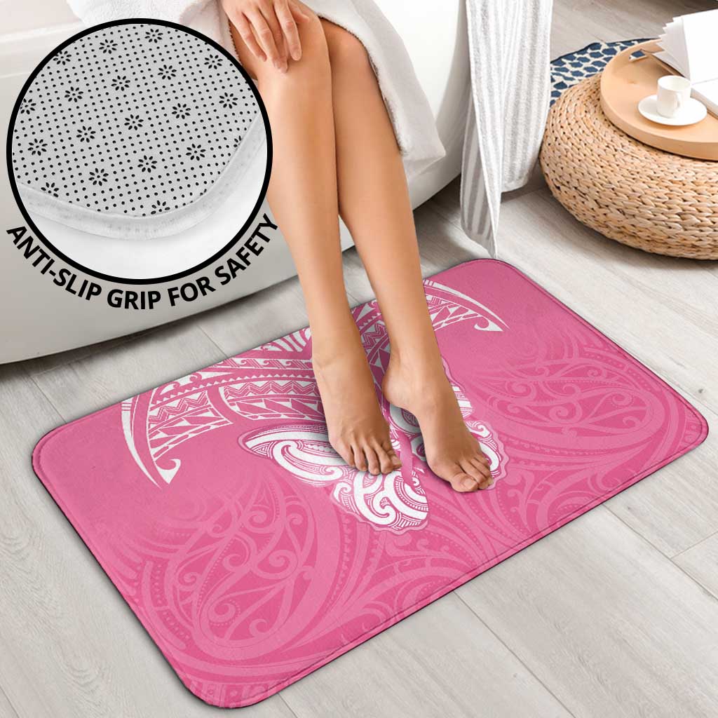 New Zealand Breast Cancer Awareness Bathroom Set Maori Butterfly Pink Ribbon - Polynesian Pride