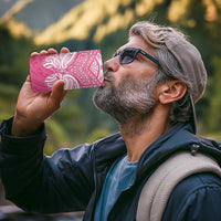 New Zealand Breast Cancer Awareness 4 in 1 Can Cooler Tumbler Maori Butterfly Pink Ribbon - Polynesian Pride