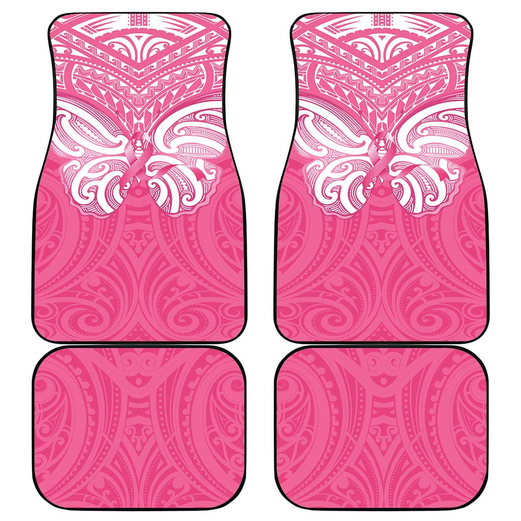 New Zealand Breast Cancer Awareness Car Mats Maori Butterfly Pink Ribbon - Polynesian Pride