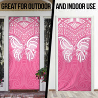 New Zealand Breast Cancer Awareness Door Cover Maori Butterfly Pink Ribbon - Polynesian Pride