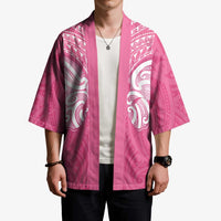 New Zealand Breast Cancer Awareness Kimono Maori Butterfly Pink Ribbon - Polynesian Pride