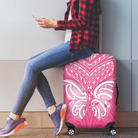 New Zealand Breast Cancer Awareness Luggage Cover Maori Butterfly Pink Ribbon - Polynesian Pride