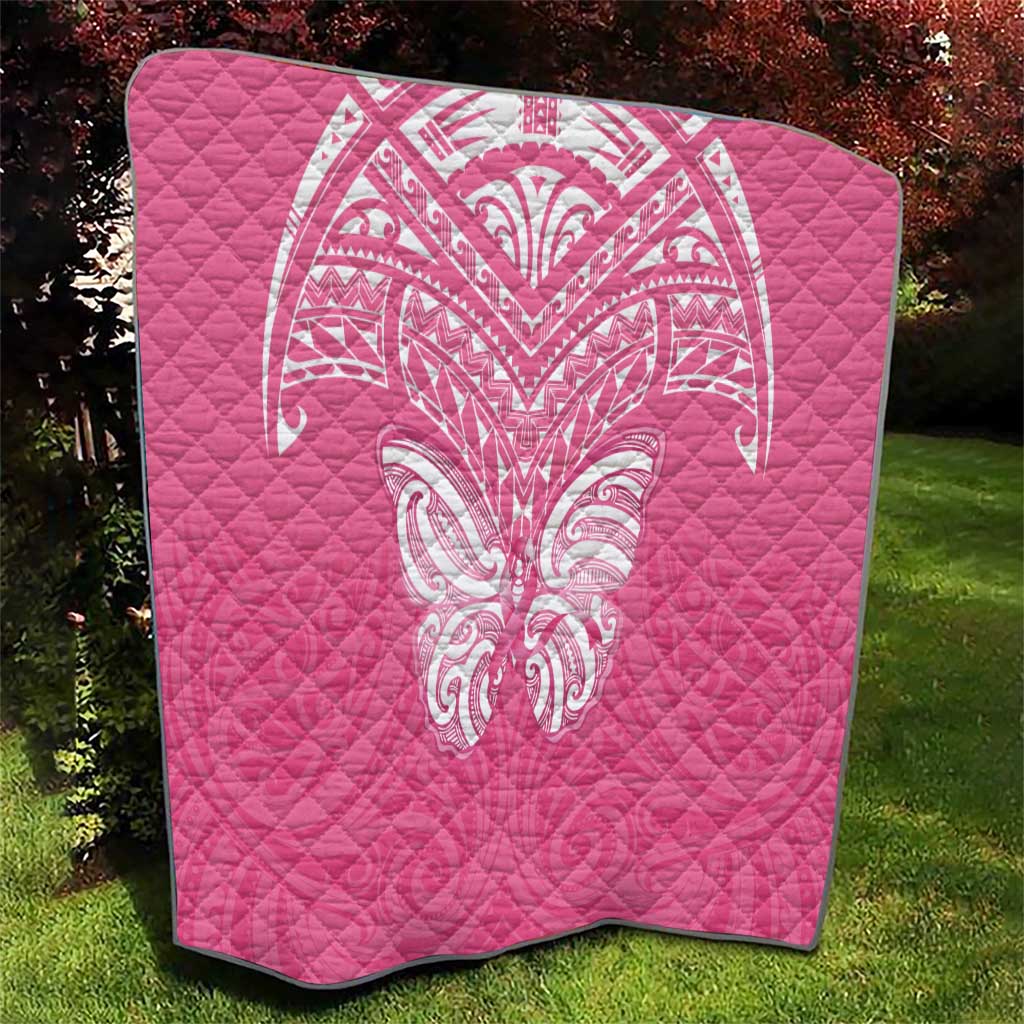 New Zealand Breast Cancer Awareness Quilt Maori Butterfly Pink Ribbon - Polynesian Pride