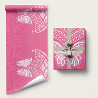 New Zealand Breast Cancer Awareness Wrapping Paper Maori Butterfly Pink Ribbon - Polynesian Pride