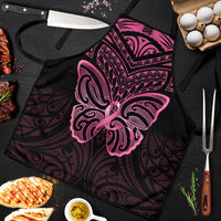 New Zealand Breast Cancer Awareness Apron Maori Butterfly Pink Ribbon Black Version - Polynesian Pride