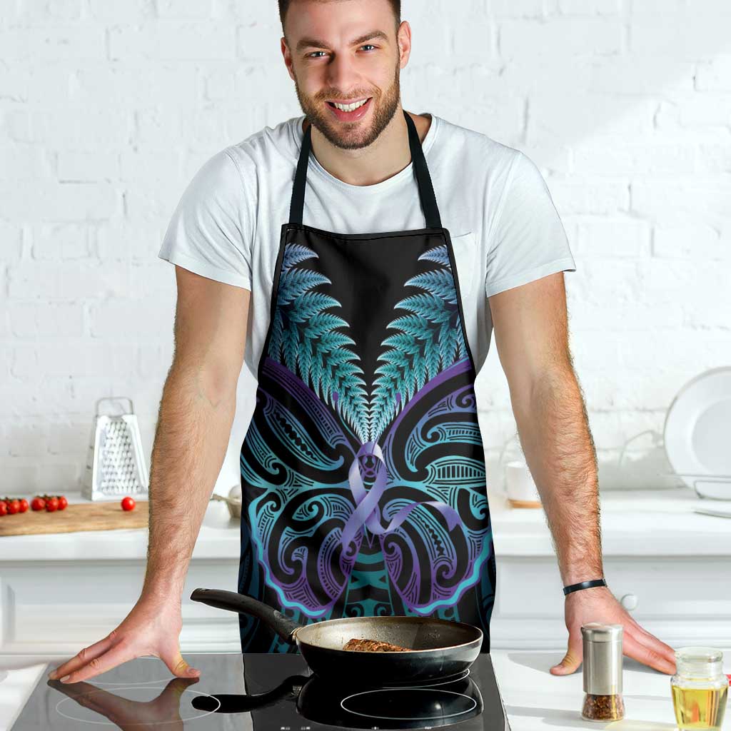 Suicide Prevention New Zealand Apron Aotearoa Maori Butterfly Mix Silver Fern - Polynesian Pride