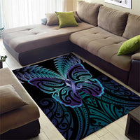Suicide Prevention New Zealand Area Rug Aotearoa Maori Butterfly Mix Silver Fern - Polynesian Pride