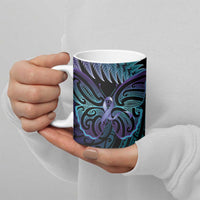 Suicide Prevention New Zealand Ceramic Mug Aotearoa Maori Butterfly Mix Silver Fern - Polynesian Pride