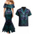 Suicide Prevention New Zealand Couples Matching Mermaid Dress and Hawaiian Shirt Aotearoa Maori Butterfly Mix Silver Fern - Polynesian Pride