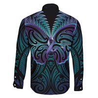 Suicide Prevention New Zealand Family Matching Puletasi and Hawaiian Shirt Aotearoa Maori Butterfly Mix Silver Fern LT14 - Polynesian Pride