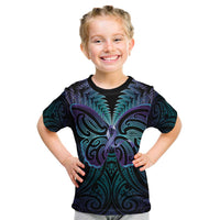 Suicide Prevention New Zealand Kid T Shirt Aotearoa Maori Butterfly Mix Silver Fern - Polynesian Pride