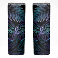Suicide Prevention New Zealand Skinny Tumbler Aotearoa Maori Butterfly Mix Silver Fern - Polynesian Pride