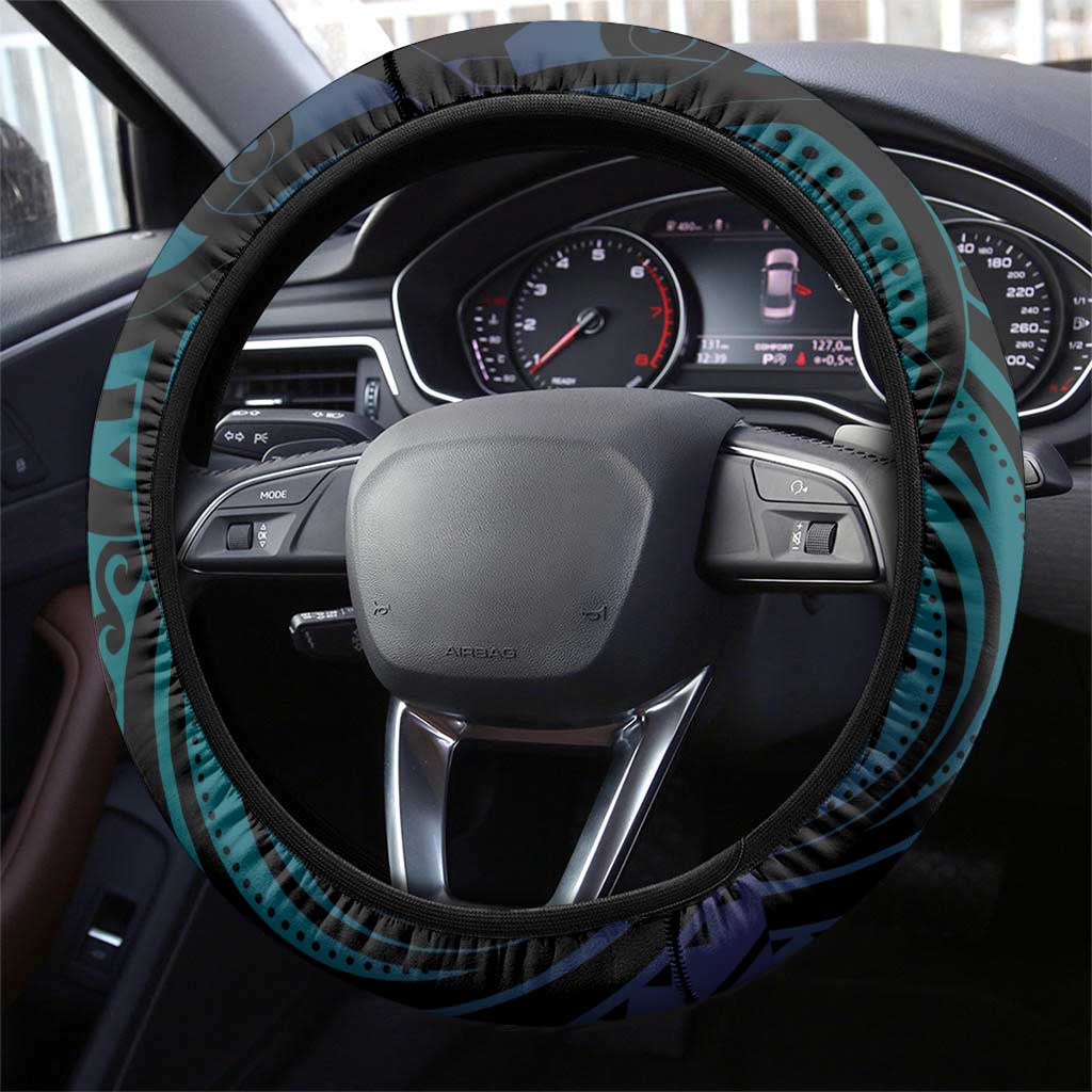 Suicide Prevention New Zealand Steering Wheel Cover Aotearoa Maori Butterfly Mix Silver Fern - Polynesian Pride