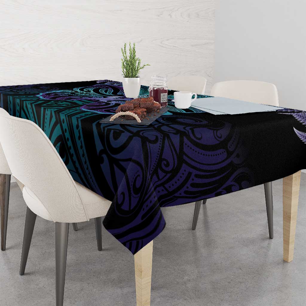 Suicide Prevention New Zealand Tablecloth Aotearoa Maori Butterfly Mix Silver Fern - Polynesian Pride