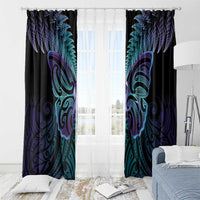 Suicide Prevention New Zealand Window Curtain Aotearoa Maori Butterfly Mix Silver Fern - Polynesian Pride