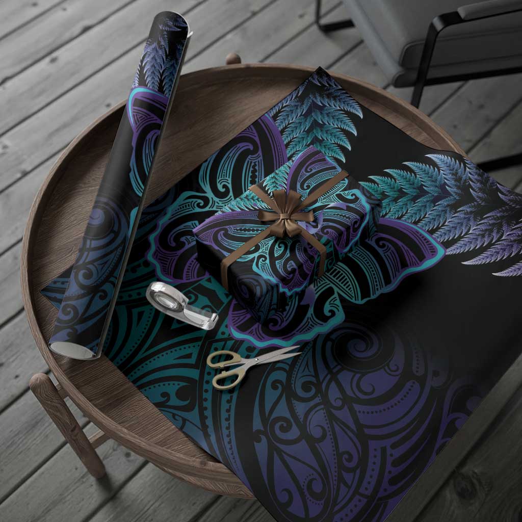 Suicide Prevention New Zealand Wrapping Paper Aotearoa Maori Butterfly Mix Silver Fern - Polynesian Pride
