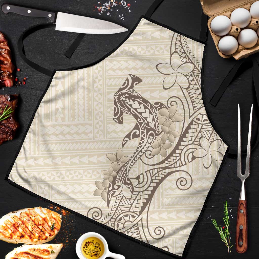 Beige Hawaii Apron Hammerhead Shark Tattoo Curve Polynesian - Polynesian Pride
