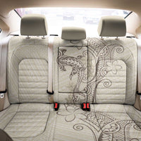 Beige Hawaii Back Car Seat Cover Hammerhead Shark Tattoo Curve Polynesian - Polynesian Pride